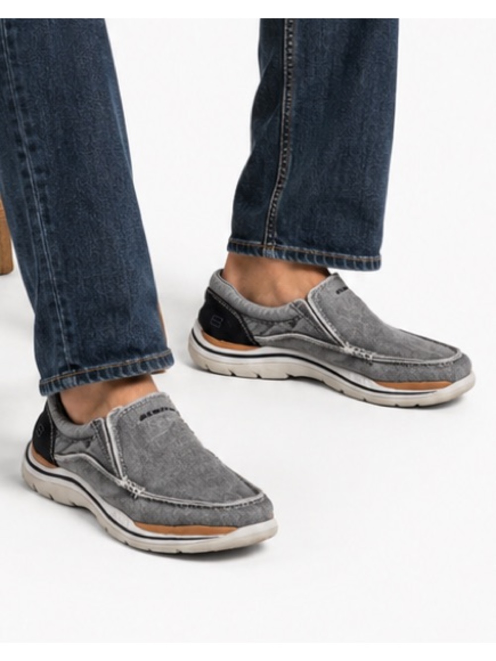 Skechers Mens Expected Avillo Slip On Casual Shoe Blue Comfort Loafer 8.5